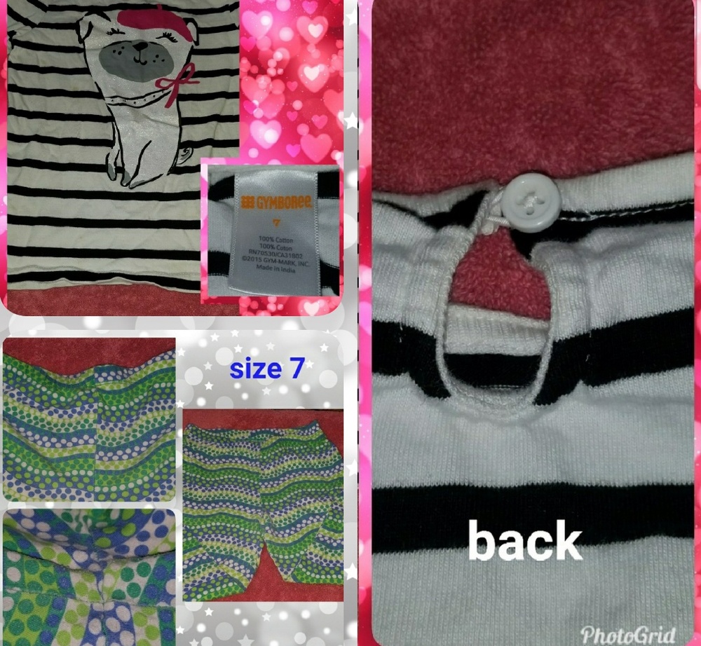 Girls size 7 top and pair of capris